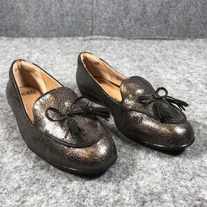 Sofft Shoes Womens Size 7 M Brown Metallic Leather Tassel Loafer Flats Comfort